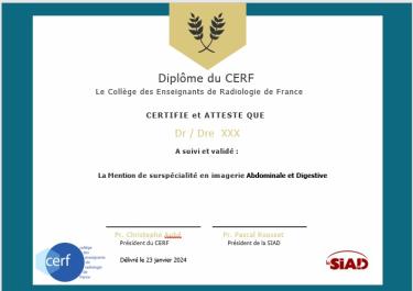 Diplôme du CERF 